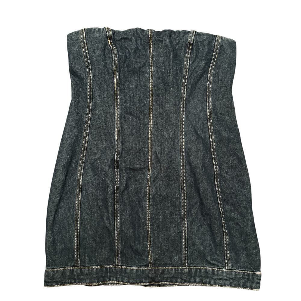 Forever 21 Denim Strapless Mini Dress Size Large